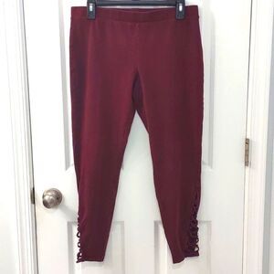 Express Maroon 7/8 Ankle Leggings Size L